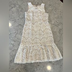 White Eliza J eyelet dress size 10